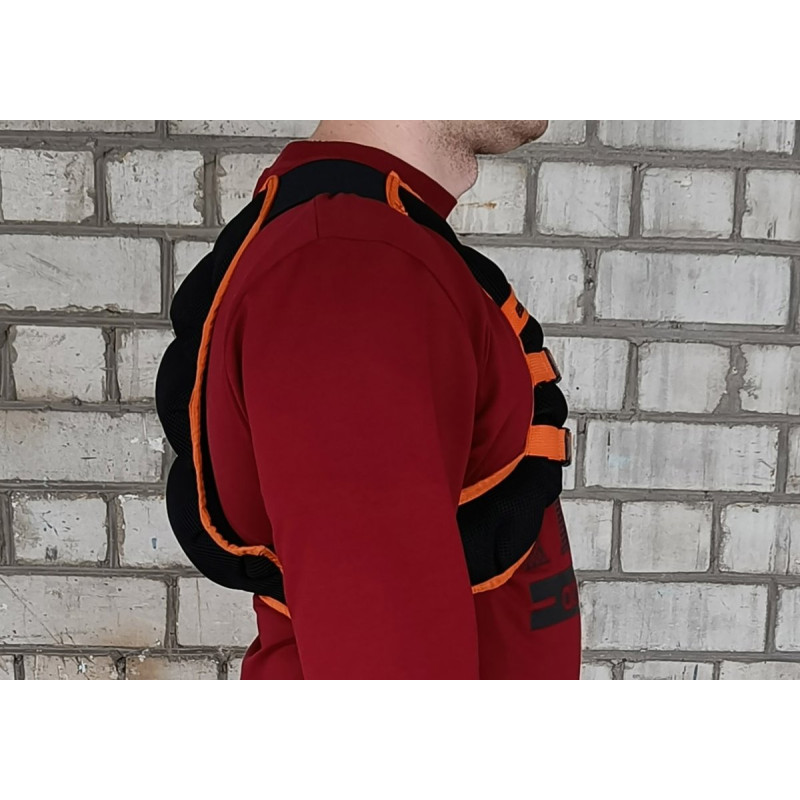 Жилет-утяжелитель EasyFit JetPack с металлом, Вес 10 кг, Нейлон, Стальные гранулы, Оранжевый