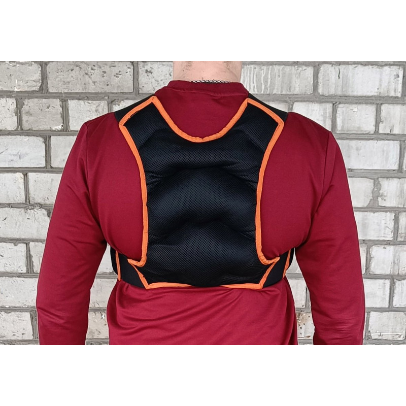 Жилет-утяжелитель EasyFit JetPack с металлом, Вес 10 кг, Нейлон, Стальные гранулы, Оранжевый