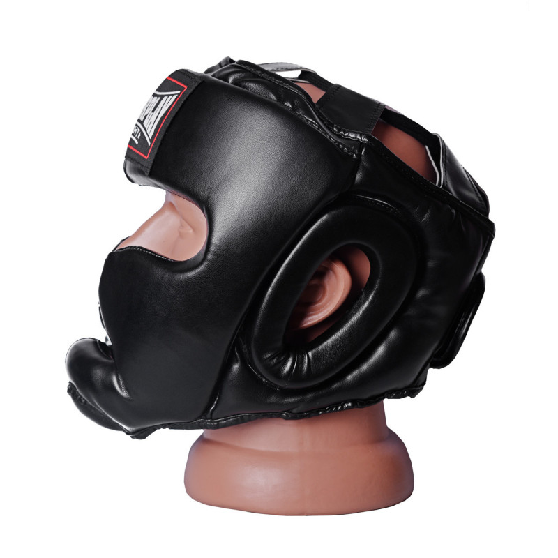Боксерский шлем тренировочный PowerPlay 3043, Размер XL, Тип: закрытый, PU-кожа, Черный