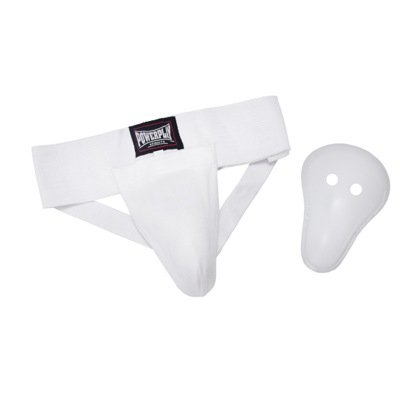 Захист паху PowerPlay 3028, Розмір М, Бавовна, Спандекс, Пластикова мушля, Білий
