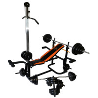 Лава Для Жиму універсальна WCG 0020 з Тягою і партою Скотта + Набір штанга і гантелі 148 кг