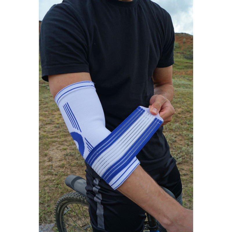Налокітник Power System PS-6007 Elbow Support Pro White/Blue (1шт.) S/M