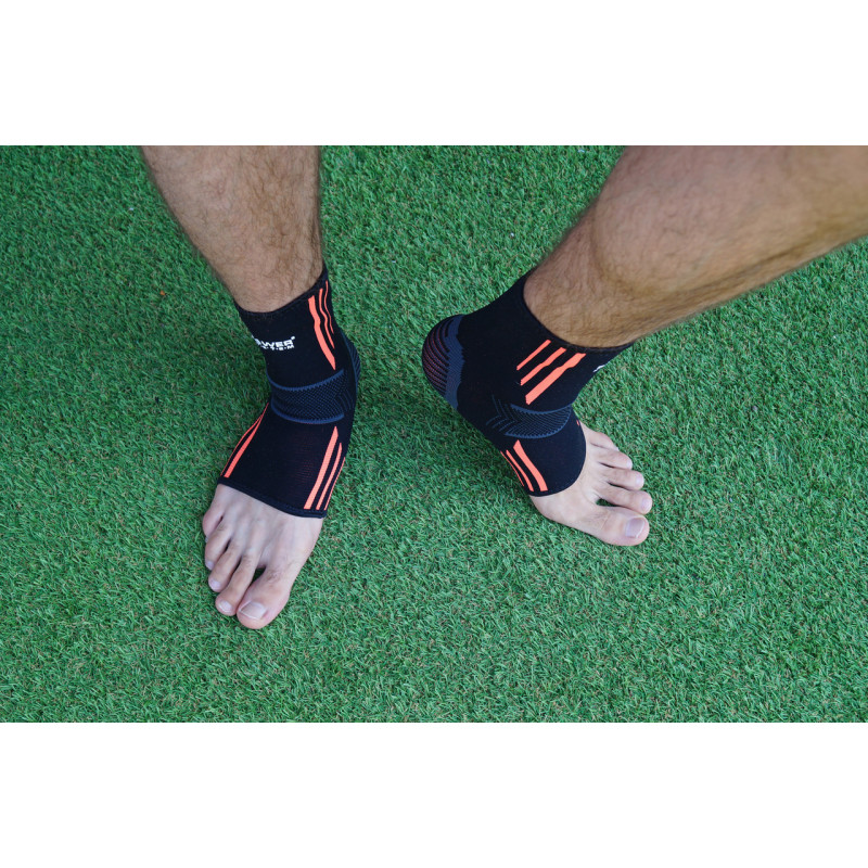 Бандажи на голеностоп Power System PS-6022 Ankle Support Evo Black/Orange (2шт.), Размер M, Эластан, Черно-оранжевый