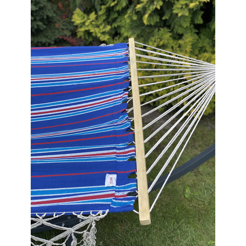 Двомісний гамак з планкою BALI Синій XXL 200х150 WCG