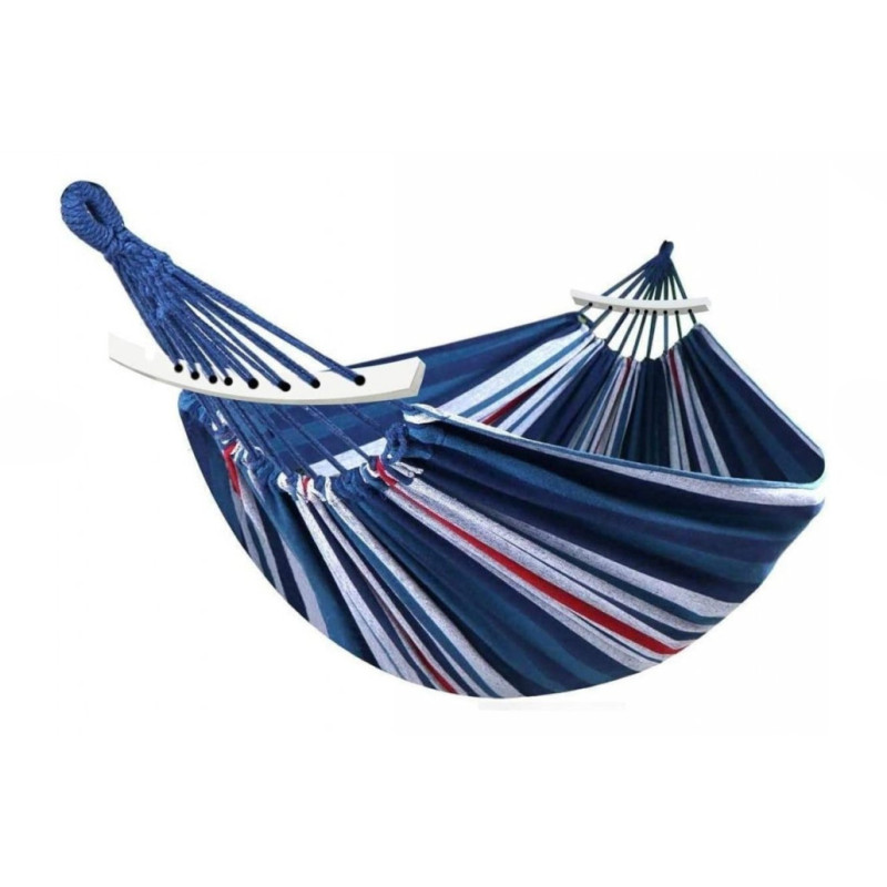 Двомісний гамак з планкою SUMMER Синій XXL 200х150 WCG