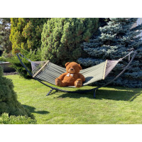 Двомісний гамак з планкою і каркасом WISH XXL 200х150 WCG зелений