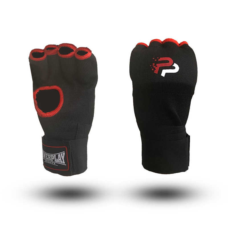 Бинты-перчатки PowerPlay 3096 с гелевыми подушечками, Размер М, Хлопок, Спандекс, Гелевая набивка, Черный