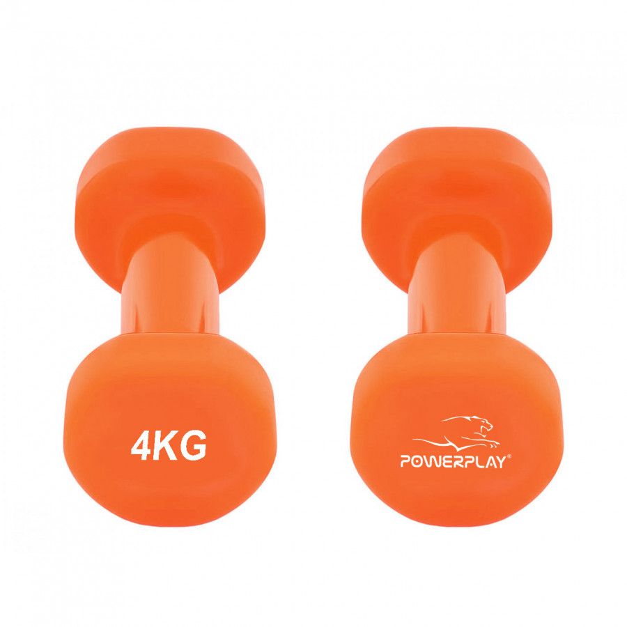 Гантелі вінілові PowerPlay 4125 Achilles 2*4 кг. Помаранчеві (пара - 2шт.)