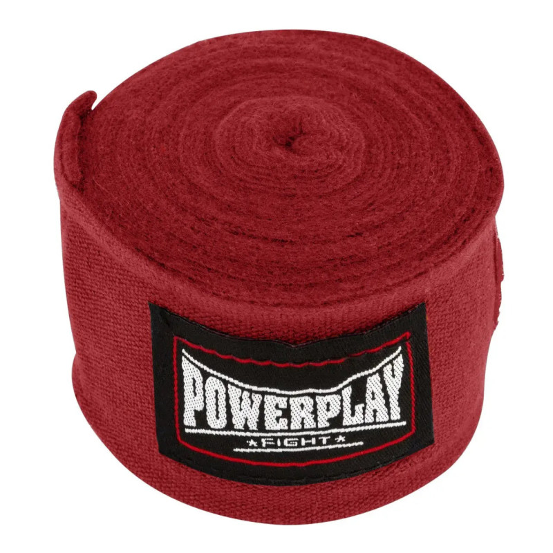 Бинты для бокса PowerPlay 3046 NYLON, Комплект: 2 бинта+чехол, Длина 3 м, Эластичные, Нейлон, Красный
