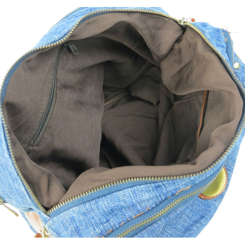 Уценка! Цилиндрическая женская сумка Fashion jeans bag синяя