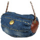 Уценка! Цилиндрическая женская сумка Fashion jeans bag синяя