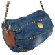 Уценка! Цилиндрическая женская сумка Fashion jeans bag синяя