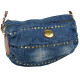 Уценка! Цилиндрическая женская сумка Fashion jeans bag синяя