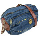 Уценка! Цилиндрическая женская сумка Fashion jeans bag синяя