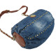 Уценка! Цилиндрическая женская сумка Fashion jeans bag синяя