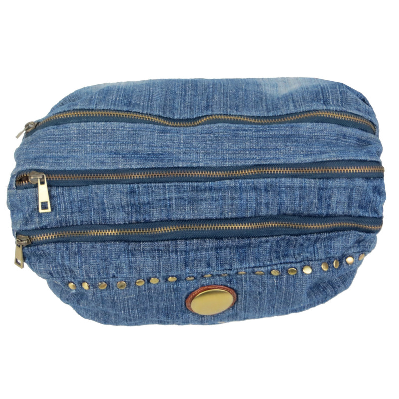 Уценка! Цилиндрическая женская сумка Fashion jeans bag синяя