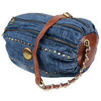 Уцінка! Циліндрична жіноча джинсова сумка Fashion jeans bag синя