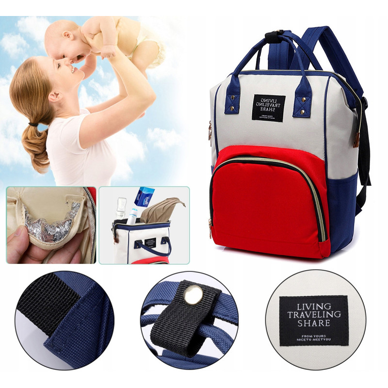 Рюкзак-сумка для мами 12L Living Traveling Share різнобарвний