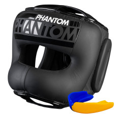 Боксерський шолом Phantom APEX Face Saver Black (капа в подарунок)