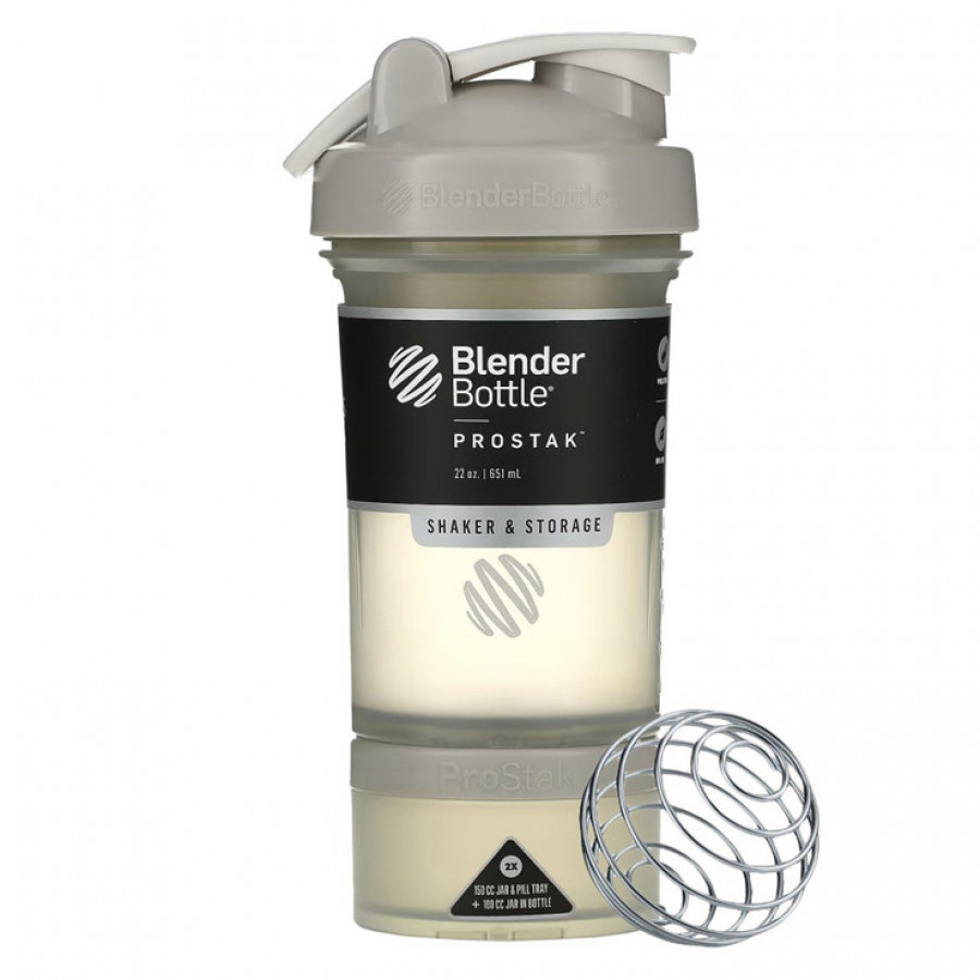 Шейкер спортивний BlenderBottle ProStak 22oz/650ml з 2-ма контейнерами Grey