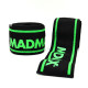 Бинты на колени MadMax MFA-299 Knee Wraps Black/Green, Технология Non slide&slip, Длина 2 м, Ширина 8 см, Хлопок PU, Спандекс, Черно-зеленый
