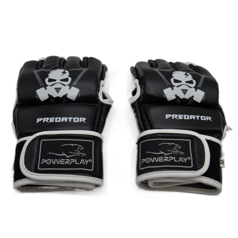 Перчатки для ММА PowerPlay 3056 А Черно-Белые M