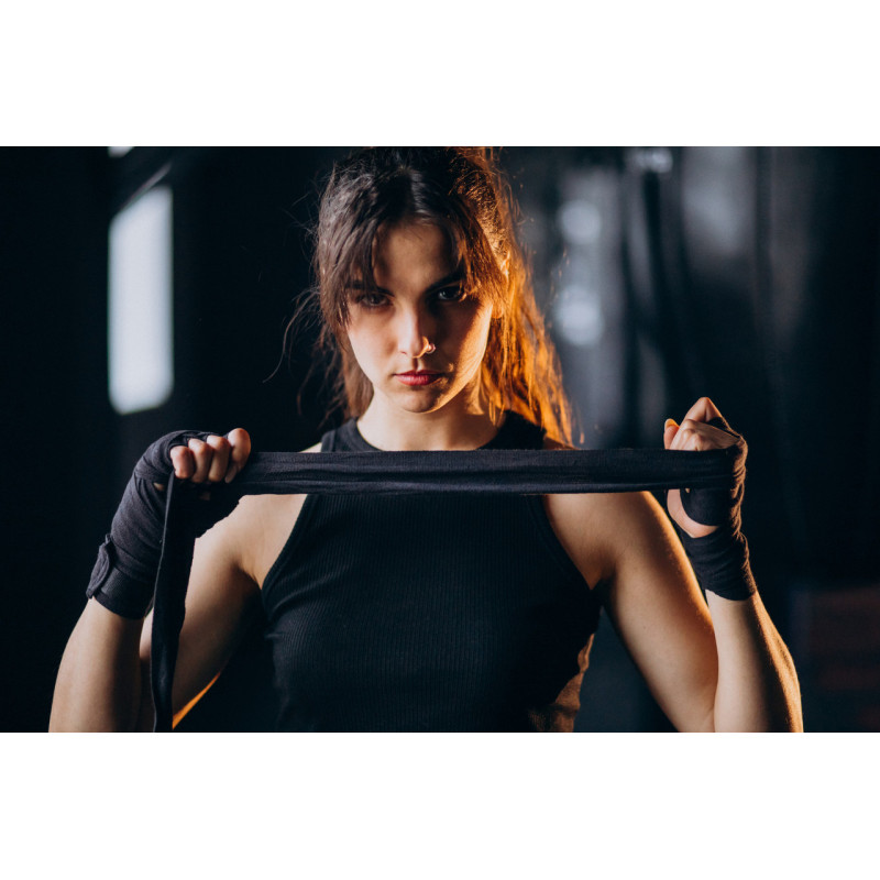 Бинти для боксу Power System PS-3404 Black (2 шт.), Довжина 4 м, Бавовна, Нейлон, Чорний