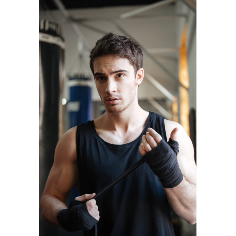 Бинти для боксу Power System PS-3404 Black (2 шт.), Довжина 4 м, Бавовна, Нейлон, Чорний