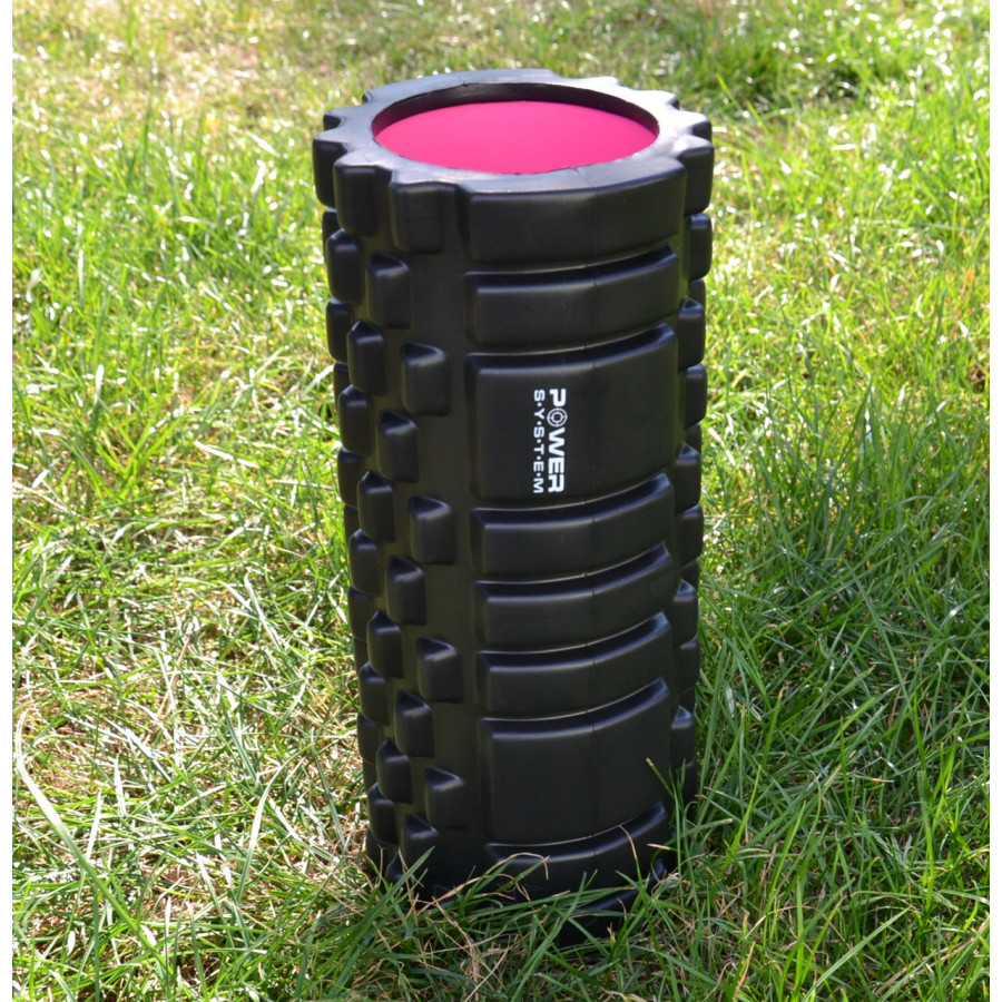 Масажний ролик (роллер) Power System PS-4050 Fitness Foam Roller Black/Pink (33x15см.)