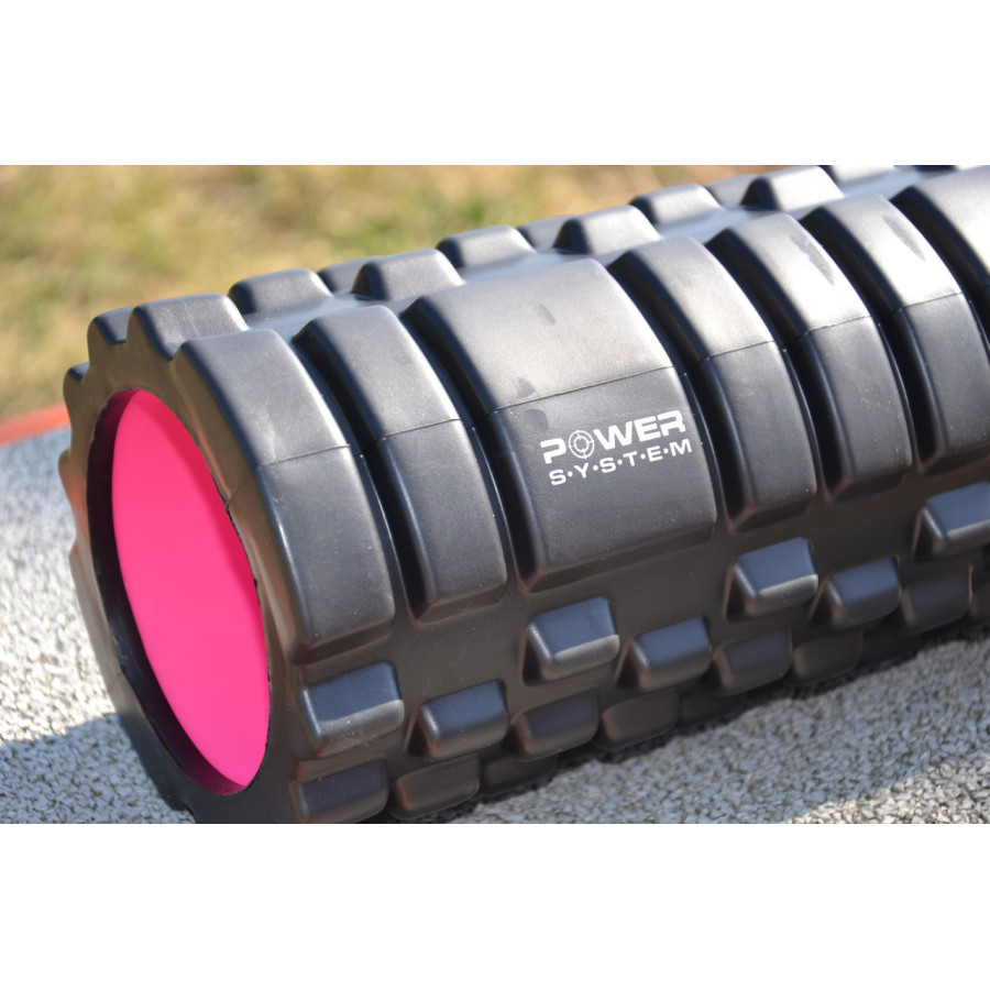Масажний ролик (роллер) Power System PS-4050 Fitness Foam Roller Black/Pink (33x15см.)