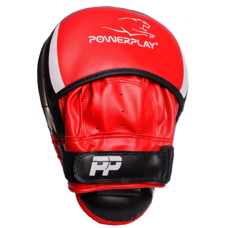 Лапи боксерські PowerPlay 3050 Чорно-Червоні PU [пара]