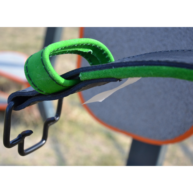 Пояс для важкої атлетики MadMax MFB-302 Quick Release Belt шкіряний Black/Green L