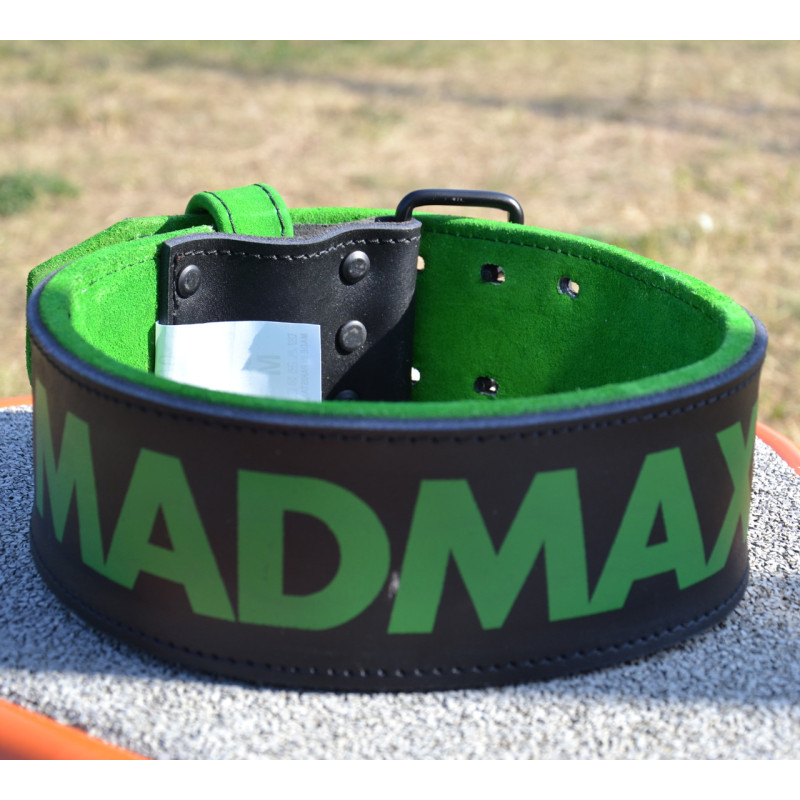 Пояс для тяжелой атлетики MadMax MFB-302 Quick Release Belt Black/Green, Размер L (82-100 см), Натуральная кожа, Черно-зеленый