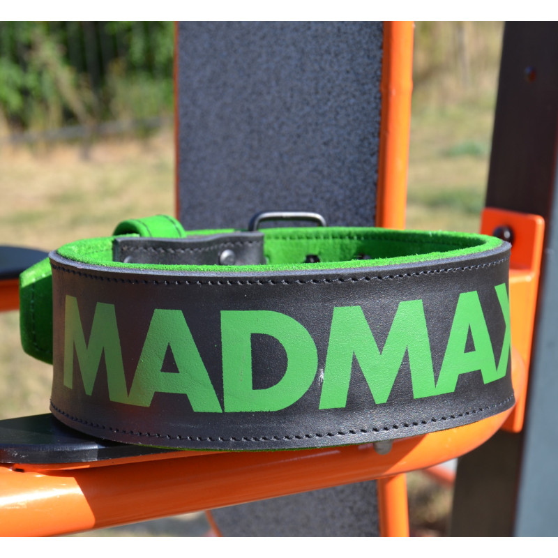 Пояс для тяжелой атлетики MadMax MFB-302 Quick Release Belt Black/Green, Размер L (82-100 см), Натуральная кожа, Черно-зеленый