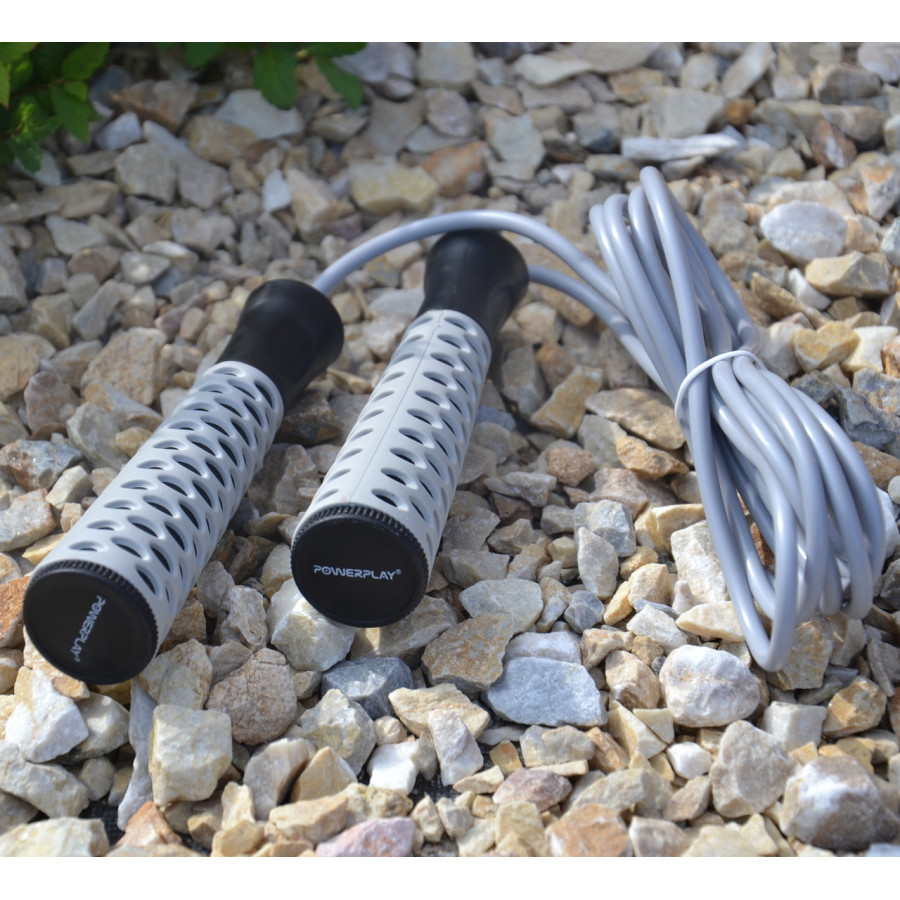 Скакалка PowerPlay 4206 Jump Rope PRO+ Сіро-чорна (2,75m.)
