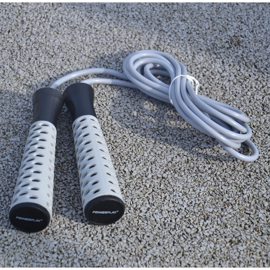 Скакалка PowerPlay 4206 Jump Rope PRO+ Сіро-чорна (2,75m.)