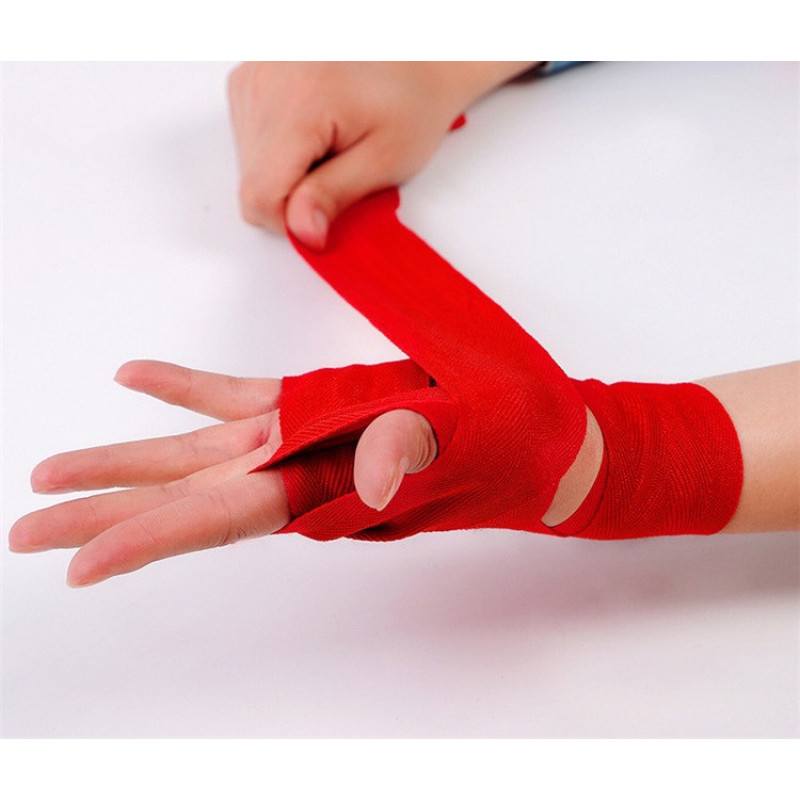 Бинты для бокса PowerPlay 3046 NYLON, Комплект: 2 бинта+чехол, Длина 3 м, Эластичные, Нейлон, Красный