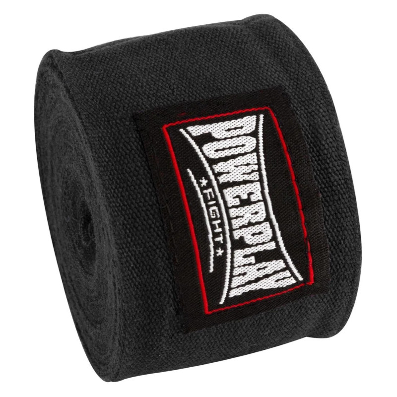 Бинты для бокса PowerPlay 3047 Lycra, Комплект: 2 штуки+чехол, Длина 3 м, Эластичные, Лайкра (спандекс), Черный