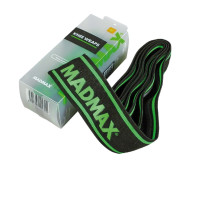 Бинти на коліна MadMax MFA-299 Knee Wraps Black/Green, Технологія Non slide&slip, Довжина 2 м, Ширина 8 см, Бавовна PU, Спандекс, Чорно-зелений