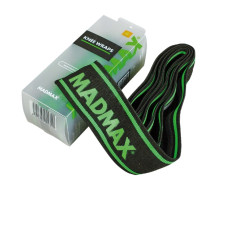 Бинты на колени MadMax MFA-299 Knee Wraps Black/Green, Технология Non slide&slip, Длина 2 м, Ширина 8 см, Хлопок PU, Спандекс, Черно-зеленый