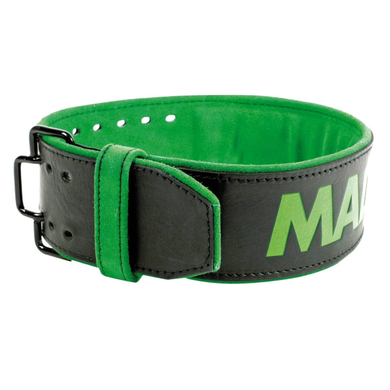 Пояс для тяжелой атлетики MadMax MFB-302 Quick Release Belt Black/Green, Размер L (82-100 см), Натуральная кожа, Черно-зеленый