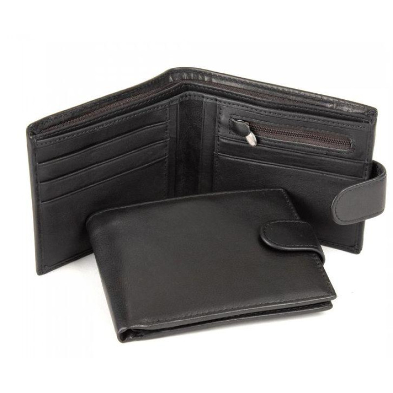 Кожаное мужское портмоне Tiding Bag, черный