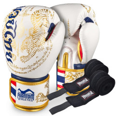 Перчатки для бокса Phantom Muay Thai Gold Limited Edition 14 унций (повязки )