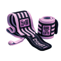 Бинти для зап'ясть (кистьові бинти) Power System PS-3510 Wrist Wraps GTL Pink, Довжина 45 см, Ширина 8 см, Бавовна, PES, Гума, ПВХ, Рожевий