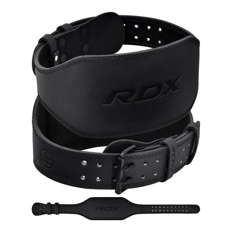 Ремень для тяжелой атлетики RDX 6 кожаный Full Black S