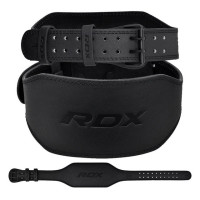 Пояс для тяжелой атлетики RDX 6, S, кожа (нубук), черный