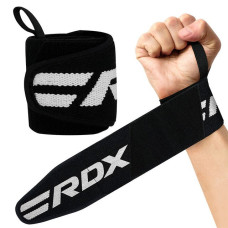 Бинты для запястий (кистевые бинты) RDX W2 Gym Wrist Wraps Black Pro, Комплектация: пара (2 бинта), Хлопок, Черно-белый