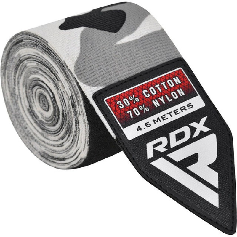 Бинти для боксу RDX WX Professional Boxing Hand Wraps Camo Grey (4.5м.)