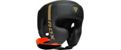 Боксерський шолом RDX F6 KARA Matte Golden L (капа у комплекті)