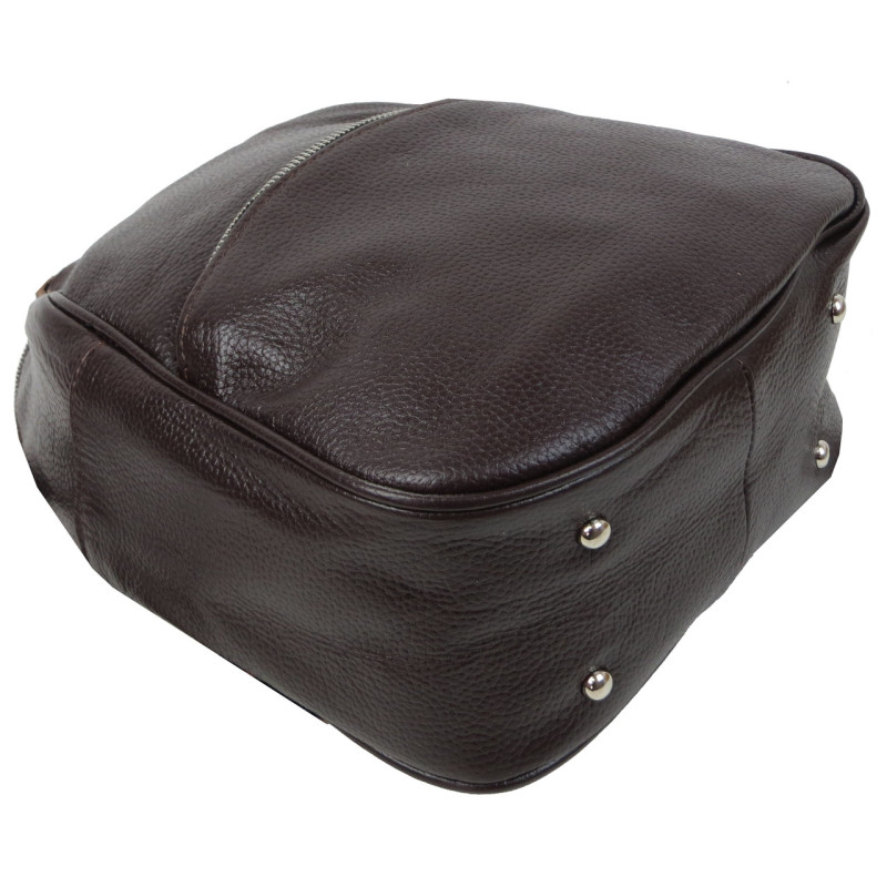 Кожаный женский рюкзак 9L Borsacomoda коричневый